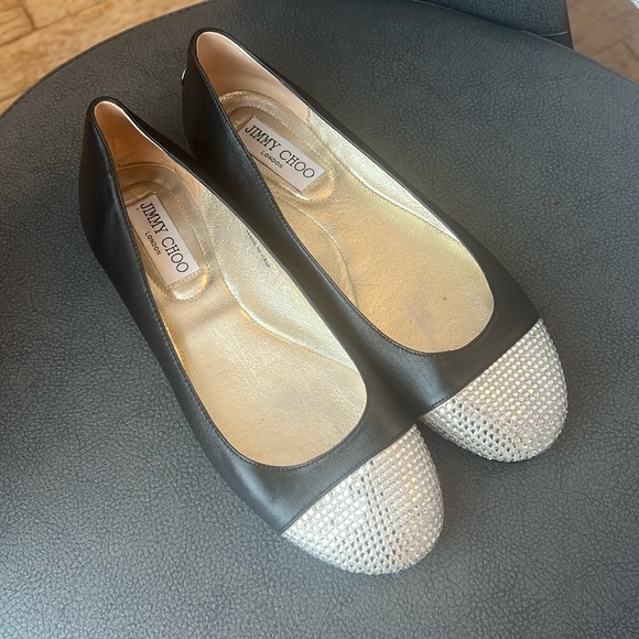 Brand New Black & silver Jimmy Choo Flats - Picture 1 of 4